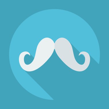 Gölge simgesi bıyıklı düz modern tasarım