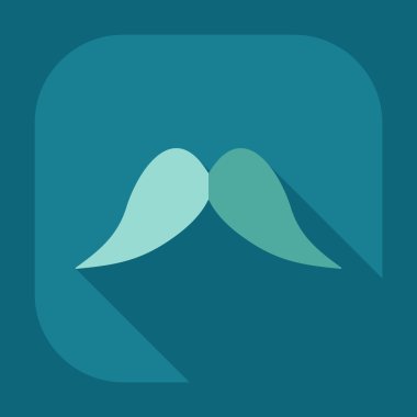 Gölge simgesi bıyıklı düz modern tasarım