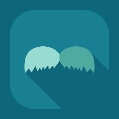 Gölge simgesi bıyıklı düz modern tasarım