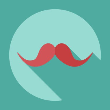 Gölge simgesi bıyıklı düz modern tasarım