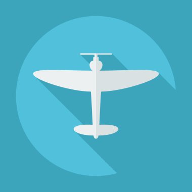 Gölge simgesi uçak ile düz modern tasarım