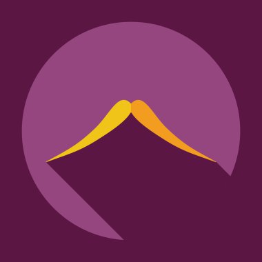 Gölge simgesi bıyıklı düz modern tasarım