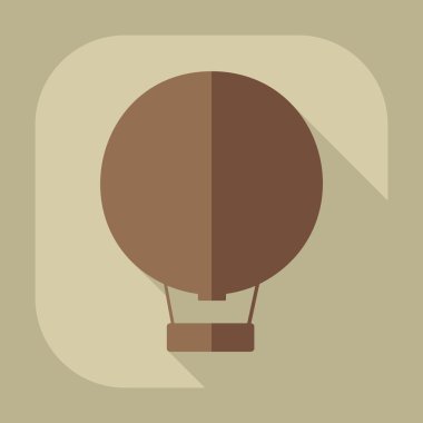 Gölge simgesi zeplin ile düz modern tasarım