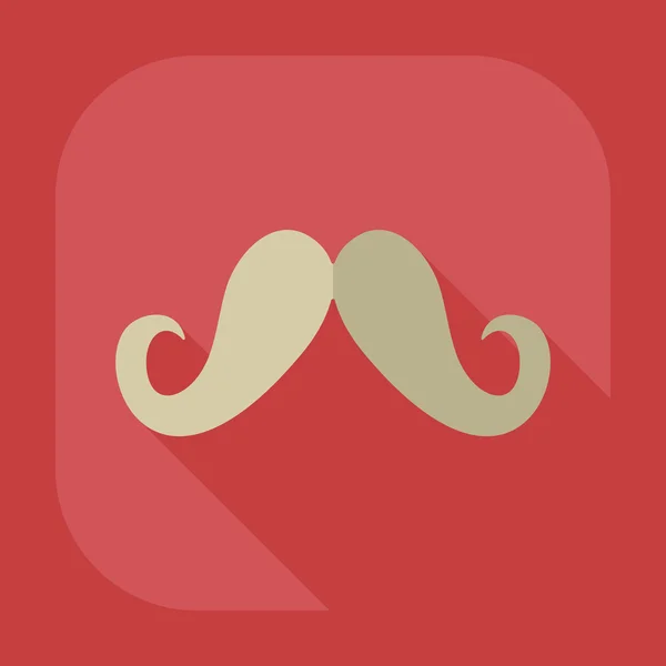 Design moderne plat avec moustache icône ombre — Image vectorielle