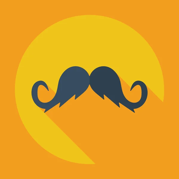 Design moderne plat avec moustache icône ombre — Image vectorielle