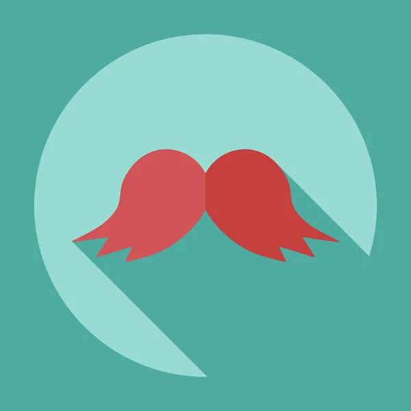 Design moderne plat avec moustache icône ombre — Image vectorielle