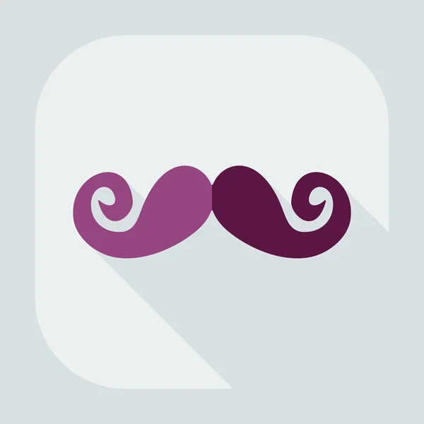 Design moderne plat avec moustache icône ombre — Image vectorielle