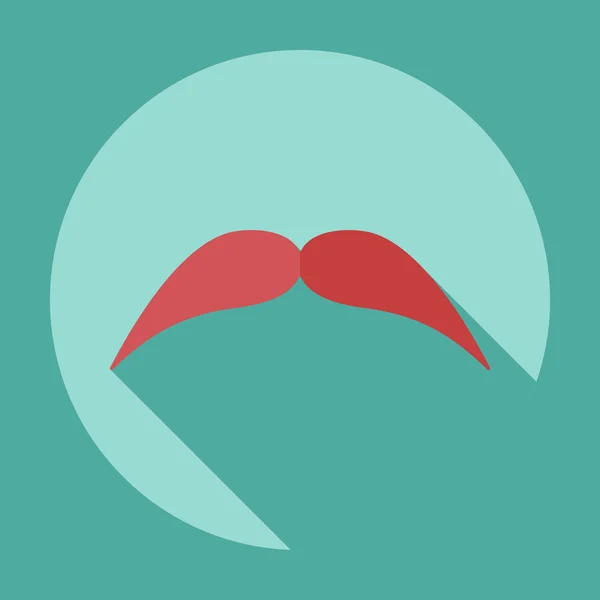 Platt modern design med skugga ikonen mustasch — Stock vektor
