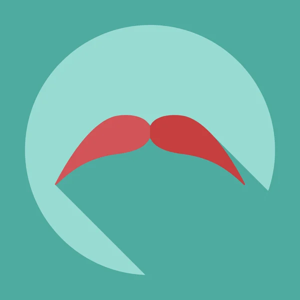 Design moderne plat avec moustache icône ombre — Image vectorielle