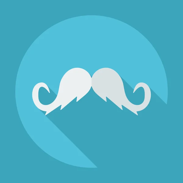 Design moderne plat avec moustache icône ombre — Image vectorielle