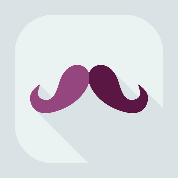 Design moderne plat avec moustache icône ombre — Image vectorielle