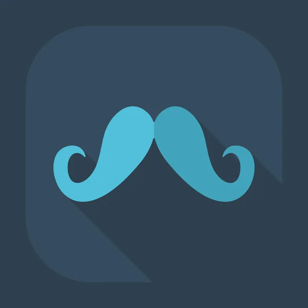 Design moderne plat avec moustache icône ombre — Image vectorielle