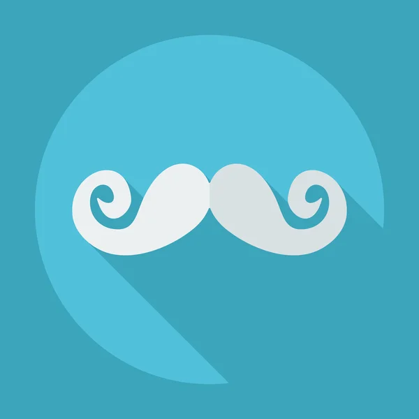 Diseño moderno plano con bigote icono de sombra — Vector de stock