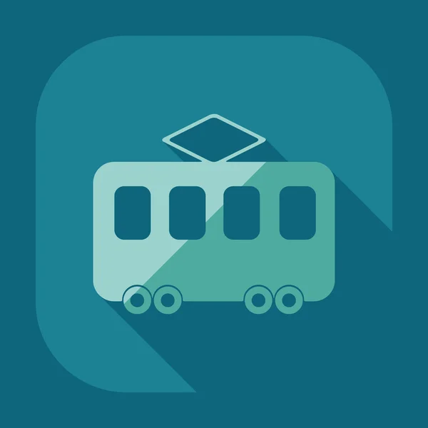 Flat modern design with shadow icon tram