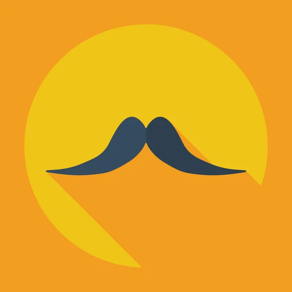 Diseño moderno plano con bigote icono de sombra — Vector de stock