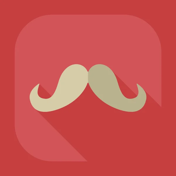 Design moderne plat avec moustache icône ombre — Image vectorielle