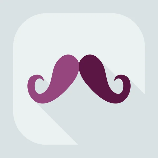 Design moderne plat avec moustache icône ombre — Image vectorielle