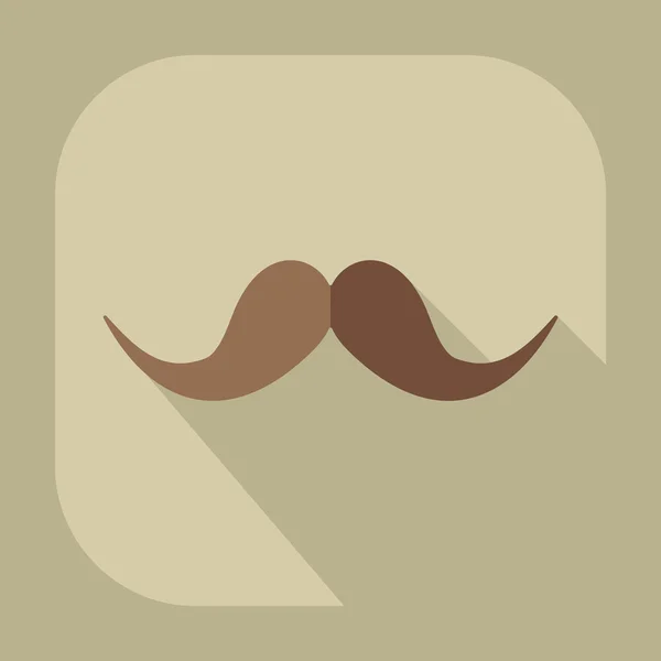 Design moderne plat avec moustache icône ombre — Image vectorielle