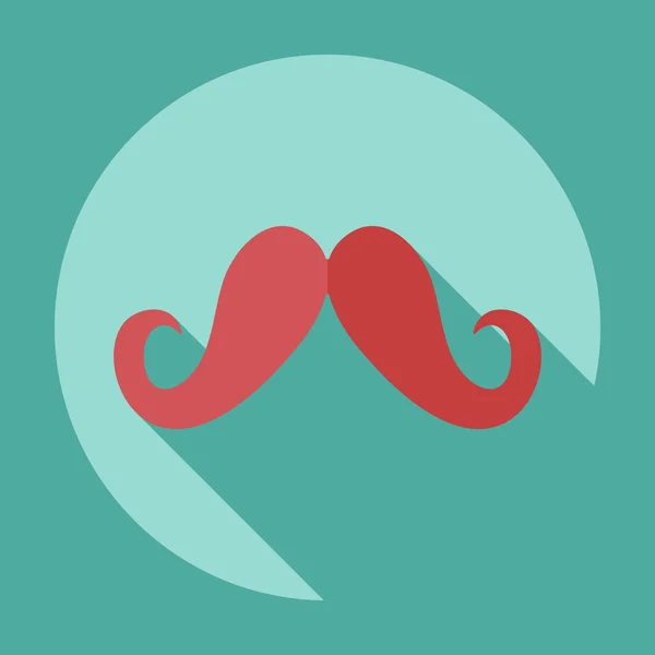 Design moderne plat avec moustache icône ombre — Image vectorielle