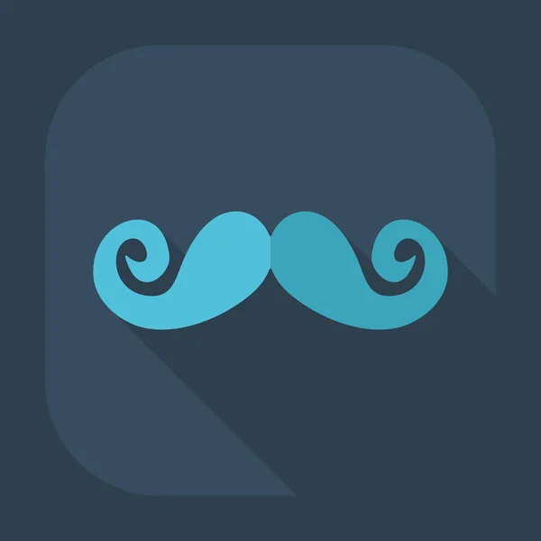 Design moderne plat avec moustache icône ombre — Image vectorielle