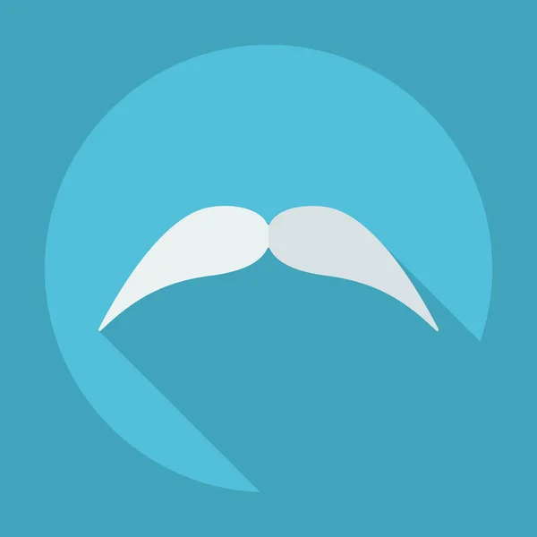 Diseño moderno plano con bigote icono de sombra — Vector de stock
