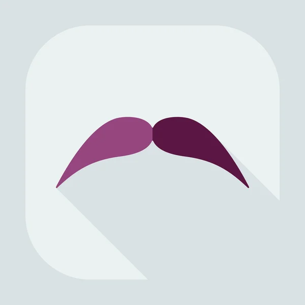 Design moderne plat avec moustache icône ombre — Image vectorielle