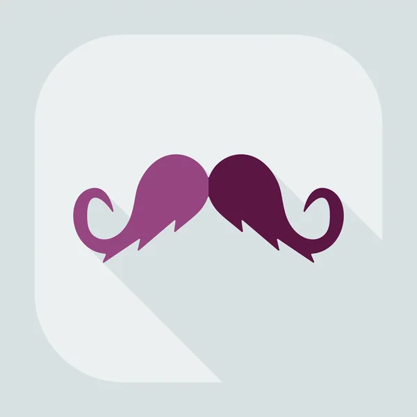 Design moderne plat avec moustache icône ombre — Image vectorielle