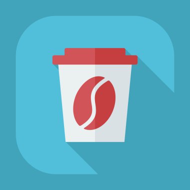 Gölge simgeler kahve ile düz modern tasarım