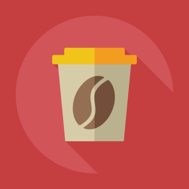 Gölge simgeler kahve ile düz modern tasarım