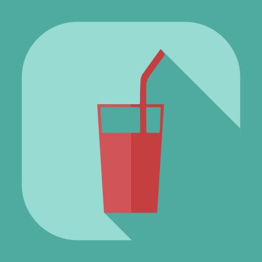 Gölge simgeler kahve ile düz modern tasarım