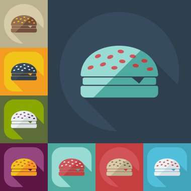 Flat modern design with shadow icons hamburger
