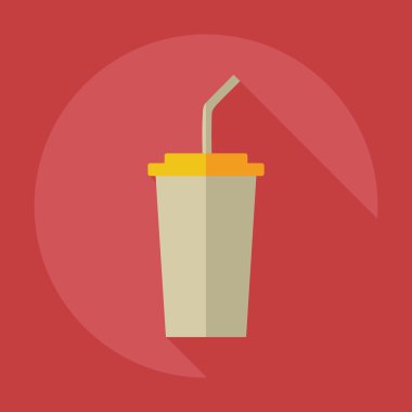 Gölge simgeler kahve ile düz modern tasarım