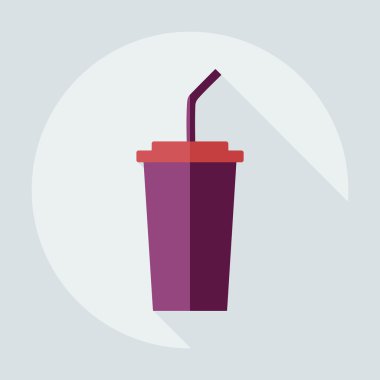 Gölge simgeler kahve ile düz modern tasarım