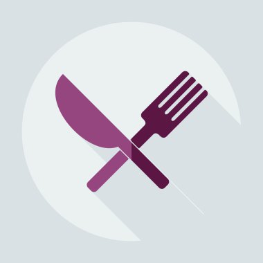 Flat modern design with shadow icons tableware