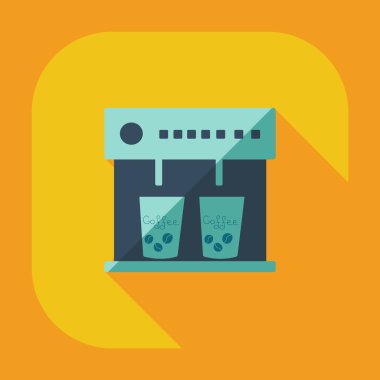 Gölge simgesi kahve ile düz modern tasarım