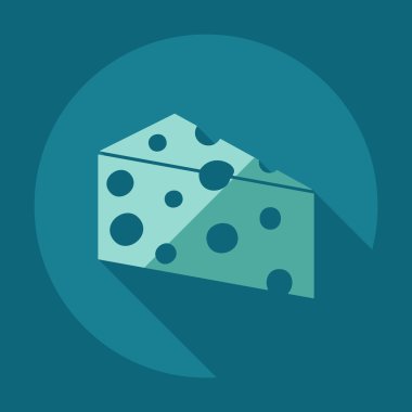 Flat modern design with shadow icons cheese