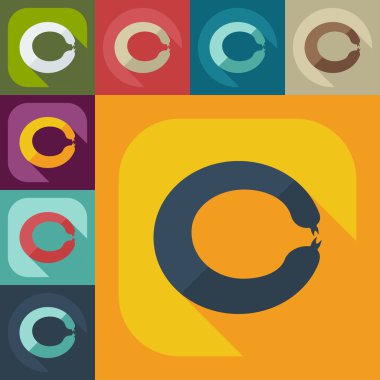 düz modern tasarım gölge simgeli sosisler