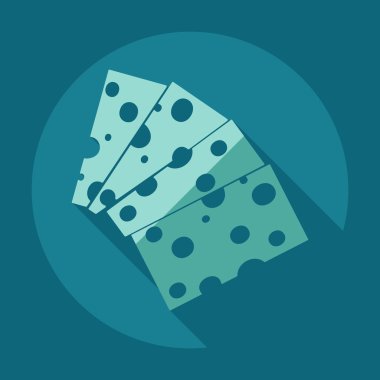 Flat modern design with shadow icons cheese