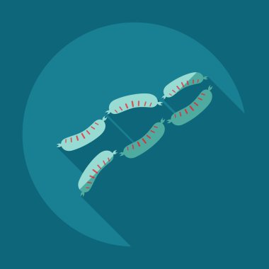 düz modern tasarım gölge simgeli sosisler