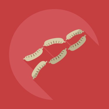 düz modern tasarım gölge simgeli sosisler