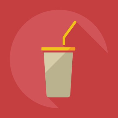 düz modern tasarım gölge ikonları içeceği