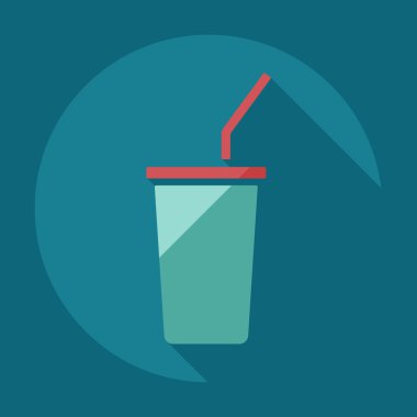 düz modern tasarım gölge ikonları içeceği