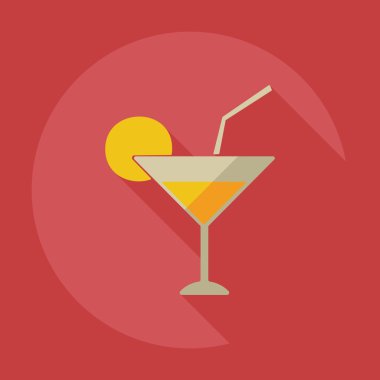 düz modern tasarım gölge ikonları içeceği