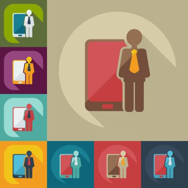 Flat modern design with shadow icons business icon