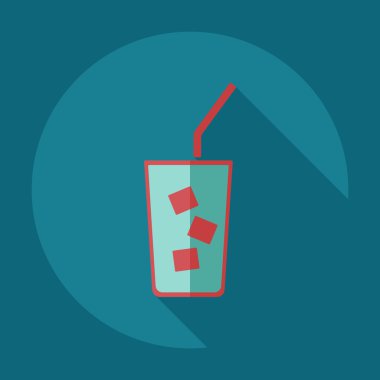 düz modern tasarım gölge ikonları içeceği