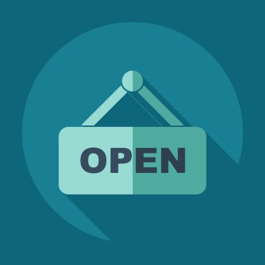 Flat modern design with shadow icons open label