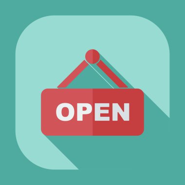 Flat modern design with shadow icons open label