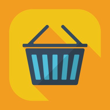 Flat modern design with shadow Shopping cart