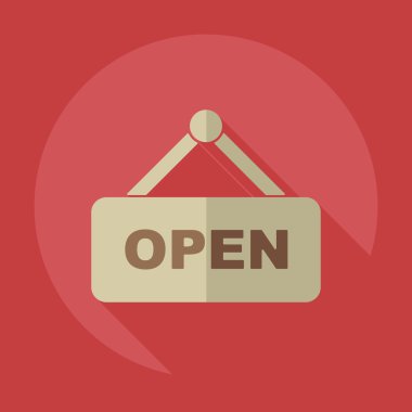 Flat modern design with shadow icons open label