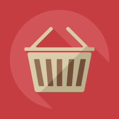 Flat modern design with shadow Shopping cart